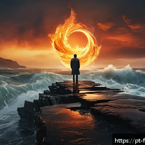 Home 7 U2의 With or Without You 리릭 분석 - A surreal emotional landscape illustrating the duality of love and internal conflict: a solitary fig...